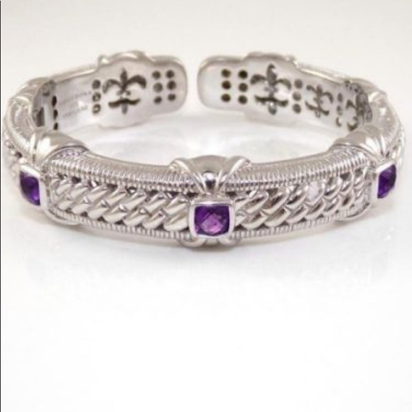 Judith Ripka Hinged Amethyst Bracelet - Picture 2 of 5